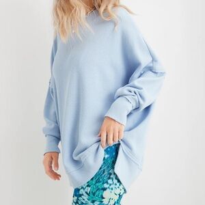 AE The Happiest Oversized Textured Sweater in Blue